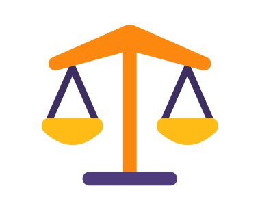 Hukuk adaleti Düz stil tasarım illüstrasyonlu tek bir ikon