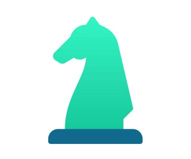 Strateji stratejisti, gradyan stil vektör tasarımı illüstrasyonuna sahip tek bir izole satranç simgesi