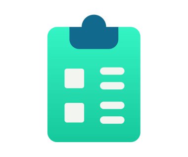 Pano kontrol listesi görevi gradyan biçim vektör tasarımı illüstrasyonuna sahip tek bir izole simge