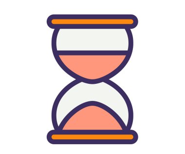 Dopdolu çizgi biçimi vektör tasarımı illüstrasyonlu kum saati tek izole simgesi