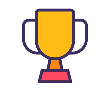 Kupa ödüllü şampiyon dolu çizgi biçimli vektör tasarımı illüstrasyonlu tek bir izole ikon kazandı