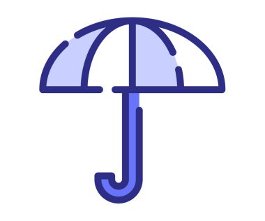 sigorta şemsiyesi tek bir izole simgeyi çizgi biçimi çizilmiş veya çizilmiş vektör tasarımı illüstrasyonu ile korur