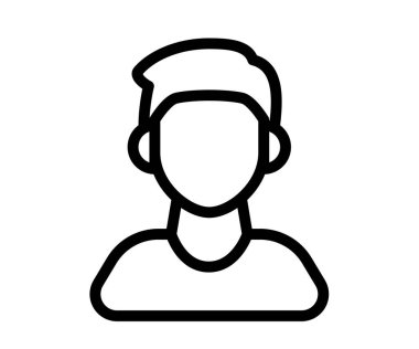 kişi adam kullanıcı izole edilmiş tek simge ana hatlı çizgi biçimi vektör tasarımı illüstrasyonu