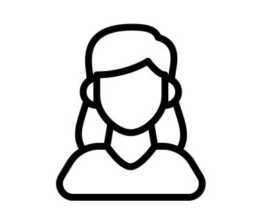 kişi kadın kullanıcı izole edilmiş tek simge ana hatları çizim biçimi tasarımı illüstrasyonu