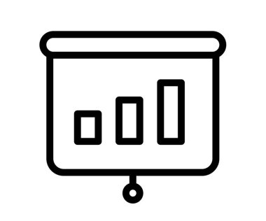 Sunum çubuğu grafiği ile ana hatları çizim biçimi tasarımı illüstrasyonlu tek izole simge buluşması