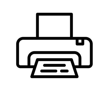 yazıcı ofisi yazıcıdan izole edilmiş tek bir simge ana hatlı çizgi biçimi vektör tasarımı illüstrasyonu