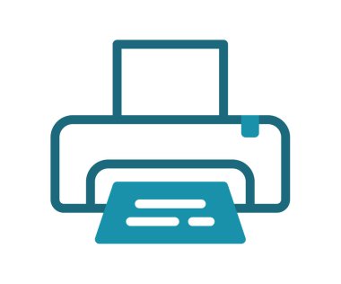 yazıcı ofisi yazıcıdan izole edilmiş tek bir simge ile katı satır biçimi vektör tasarımı illüstrasyonu