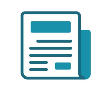 Gazete dergisi başlığı: Tek izole edilmiş, katı çizgi biçimi vektör tasarımı illüstrasyonlu simge