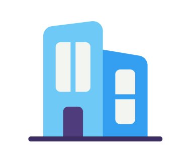 ofis binası çalışma alanı Düz stil vektör tasarım illüstrasyonlu tek izole simge