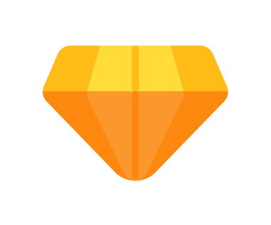 Düz stil vektör tasarımı illüstrasyonlu elmas mücevher değerli tek bir izole simge