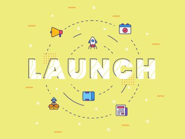 doldurulmuş renk biçimi vektör tasarımı illüstrasyonlu tipografi kelime sanatı başlat