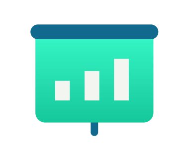 Gradyan biçim vektör tasarımı illüstrasyonuna sahip tek bir izole simge ile toplantı çubuğu grafiği