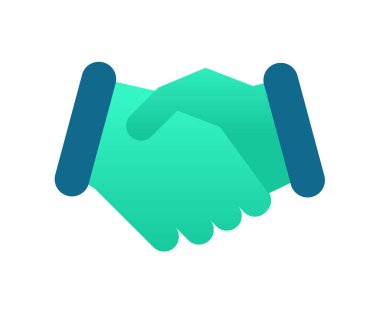 El sıkışma anlaşmasını gradyan biçim vektör tasarımı illüstrasyonuna sahip tek bir izole simge ile dağıt