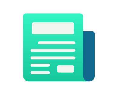 Gazete dergisi, gradyan stil vektör tasarımı illüstrasyonuna sahip tek bir izole simge