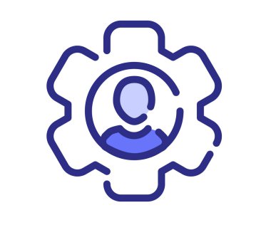 Yapılandırma kullanıcısı tek izole edilmiş simgeyi tire veya kesik çizgi biçimi vektör tasarımı resimlemesi ile ayarlıyor