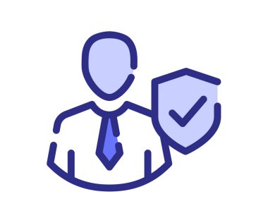 Kalkan güvenli profili tire veya kesik çizgi biçimi vektör tasarımı illüstrasyonlu tek bir izole simge