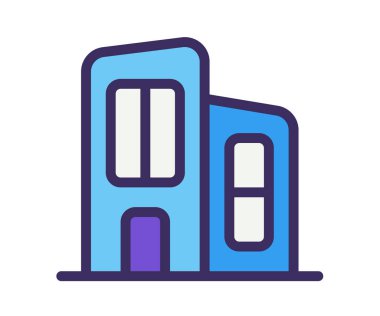 ofis oluşturma çalışma alanı dolu satır biçimi vektör tasarımı illüstrasyonuna sahip tek bir izole simge