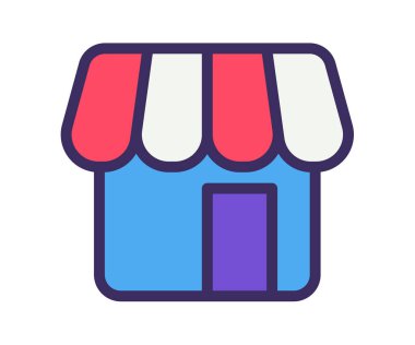 Satır biçimi tasarım illüstrasyonuna sahip tek bir izole simge dükkânı