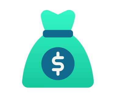 Kum torbası zenginliği hazinesi gradyan stil vektör tasarımı illüstrasyonlu tek izole simge