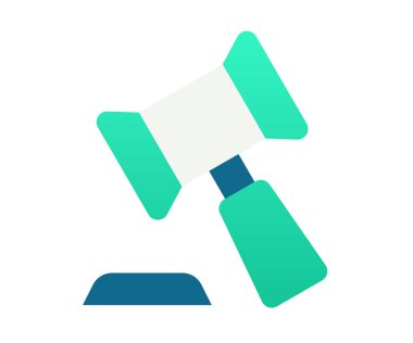 Hukuk hukuku yargıcı, gradyan biçim vektör tasarımı illüstrasyonuna sahip tek bir izole simge