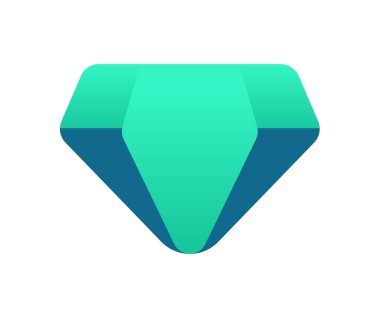 Elmas mücevheri gradyan stil vektör tasarımı illüstrasyonuna sahip değerli tek bir izole simge