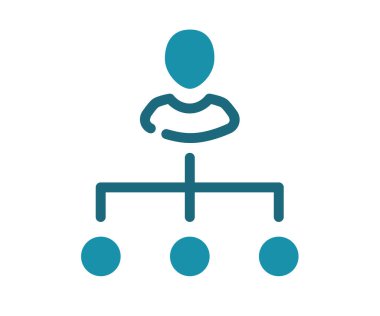 Yapı liderliği organizasyonu katı çizgi ve çizgi biçimi illüstrasyonuna sahip tek bir izole simge