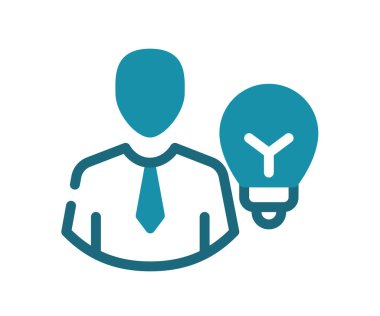 Katı çizgi ve çizgi biçimi illüstrasyonlu parlak yaratıcı fikir tek izole edilmiş simge