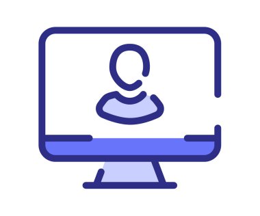 tire veya kesik satır biçimi vektör tasarımı illüstrasyonlu tek izole edilmiş kullanıcı profili simgesini izle