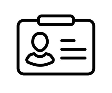 kart kimliği tek izole edilmiş simge ana hatlı vektör çizimi