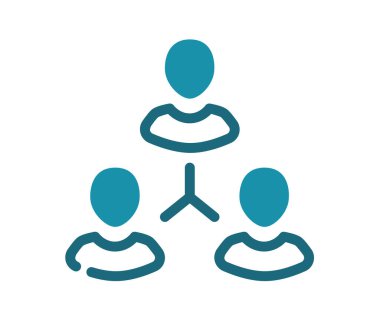 ağ takım ilişkisi katı çizgi ve çizgi biçimi çizim illüstrasyonuna sahip tek izole simge