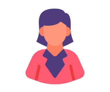 İş kadını çalışan, düz stil vektör illüstrasyonlu tek bir ikon