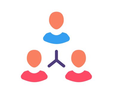 ağ takım ilişkisi düz stil illüstrasyonlu tek izole simge