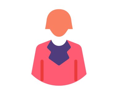 Düz çizim biçimli tek izole edilmiş kadın kullanıcı profili simgesi