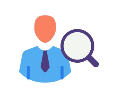 Düz biçimli vektör illüstrasyonuna sahip çalışan tek bir izole simge bul