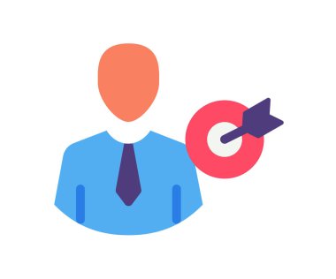 atama görevi hedefi düz biçim illüstrasyonlu tek bir izole simge