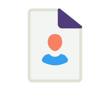 dosya kişisel kullanıcı tek izole edilmiş simgesi düz biçim illüstrasyonlu