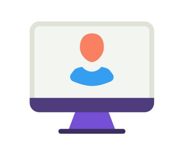 Düz çizim biçimli tek izole edilmiş kullanıcı profilini izle