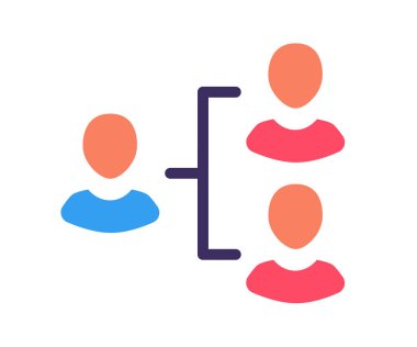 Düz stil illüstrasyon ile lider şube simgesi tek izole