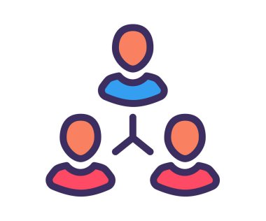 ağ takımı ilişkisi dolu satır biçimi illüstrasyonlu tek bir izole simge