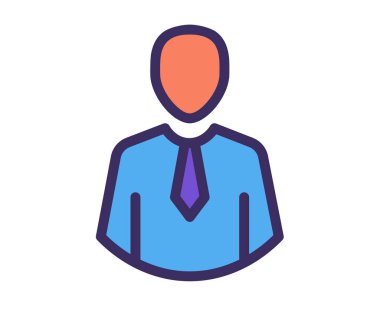 Satır biçimi illüstrasyonlu tek bir izole edilmiş adam profili simgesi