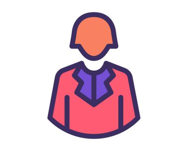 Kadın kullanıcı profili dolu satır biçimi çizimi illüstrasyonlu tek bir izole simge