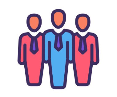 grup lideri doldurulmuş satır biçimi çizimi illüstrasyonlu tek bir izole simge