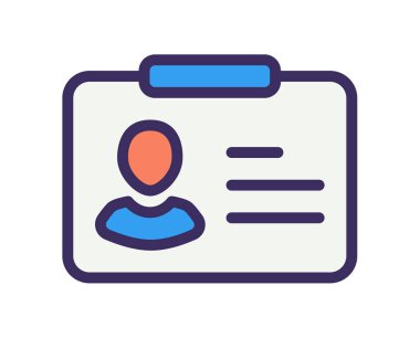 kart kimliği tek izole edilmiş simge ile dolu satır biçimi çizimi illüstrasyonu