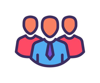 takım lideri grubu tek bir izole edilmiş simge ile dolu çizgi biçimi illüstrasyonu