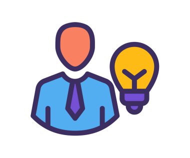 Satır biçimi çizimi illüstrasyonlu parlak yaratıcı fikir tek izole edilmiş simge