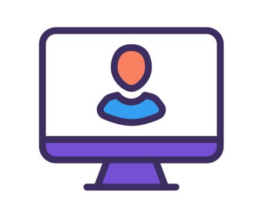 Dolu satır biçimi illüstrasyonlu kullanıcı profili ingle izole simgesini izle