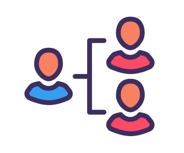 Lider şube takımı, çizgi biçimi illüstrasyonlu izole edilmiş simge ile donatın