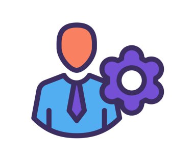 çalışan dişli tek bir izole edilmiş simge ile dolu satır biçimi çizimi ilendirmesi