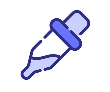 göz damlası renk seçici paleti tek bir izole edilmiş simge çizgi biçimi ve mor renk vektörü çizimi