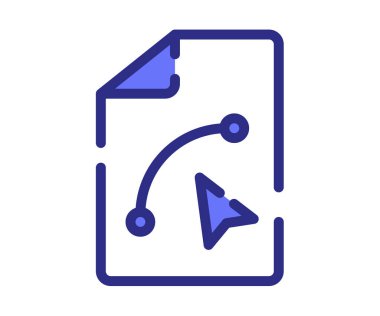 dosya vektör tasarımı kesik çizgi biçimi ve mor renk çizimi olan tek izole simge